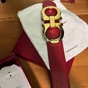 Salvatore ferragamo Reversible Red Black Belt XL (fits 30-32 waist)